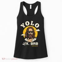 Yolo Jk Brb Jesus Funny Easter Christian Faith Women's Tank Top thumb 0