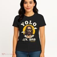 Yolo Jk Brb Jesus Funny Easter Christian Faith Women's T-Shirt thumb 4