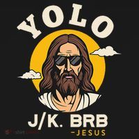 Yolo Jk Brb Jesus Funny Easter Christian Faith Kids Sweatshirt thumb 2