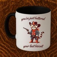 Youve Just Buttered Your Last Biscuit Western Cat Cowboy Coffee Mug thumb 2