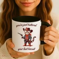 Youve Just Buttered Your Last Biscuit Western Cat Cowboy Coffee Mug thumb 3