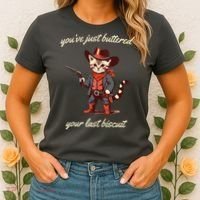 Youve Just Buttered Your Last Biscuit Western Cat Cowboy Women's T-Shirt thumb 2
