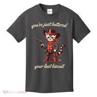 Youve Just Buttered Your Last Biscuit Western Cat Cowboy Kids T-Shirt thumb 0