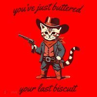 Youve Just Buttered Your Last Biscuit Western Cat Cowboy Santa Hat thumb 1
