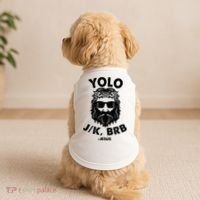 Yolo JK BRB Jesus Resurrection Funny Christian Doggie Tank thumb 2