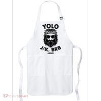 Yolo JK BRB Jesus Resurrection Funny Christian Apron thumb 0