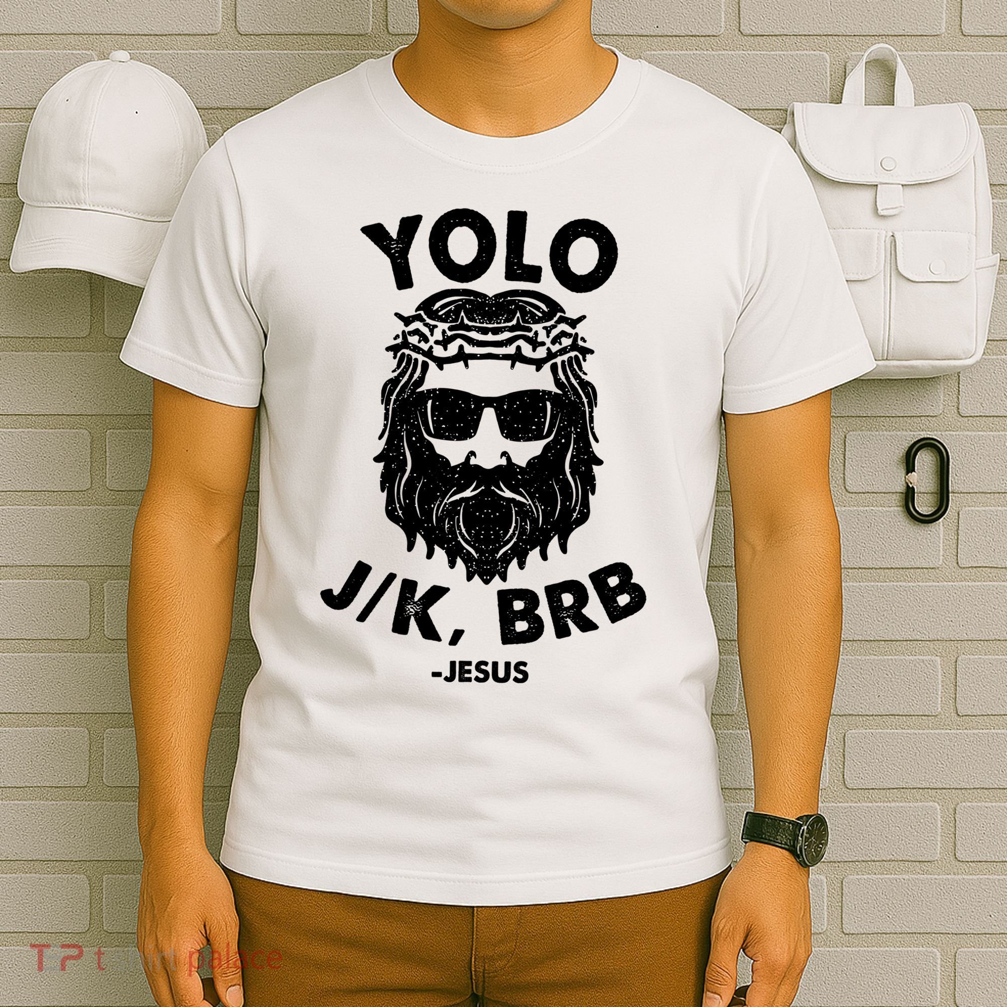 Yolo JK BRB Jesus Resurrection Funny Christian T-Shirt