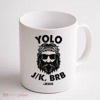 Yolo JK BRB Jesus Resurrection Funny Christian Coffee Mug thumb 1