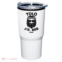 Yolo JK BRB Jesus Resurrection Funny Christian Tumbler thumb 0