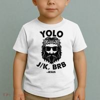 Yolo JK BRB Jesus Resurrection Funny Christian Toddler T-Shirt thumb 2
