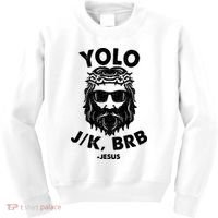 Yolo JK BRB Jesus Resurrection Funny Christian Kids Sweatshirt thumb 0