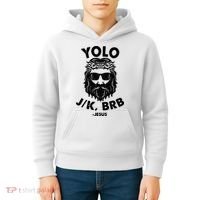 Yolo JK BRB Jesus Resurrection Funny Christian Kids Hoodie thumb 4