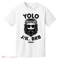 Yolo JK BRB Jesus Resurrection Funny Christian Kids T-Shirt thumb 0