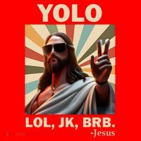 Yolo Jk Brb Jesus Christian Guess Whos Back Santa Hat thumb 1