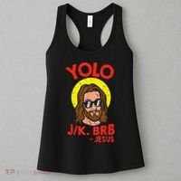 YOLO JK BRB Jesus Easter Day Ressurection Christians Women's Tank Top thumb 3