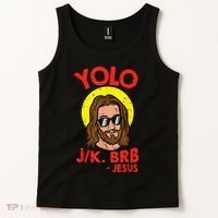 YOLO JK BRB Jesus Easter Day Ressurection Christians Tank Top thumb 2