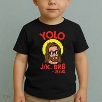 YOLO JK BRB Jesus Easter Day Ressurection Christians Toddler T-Shirt thumb 2