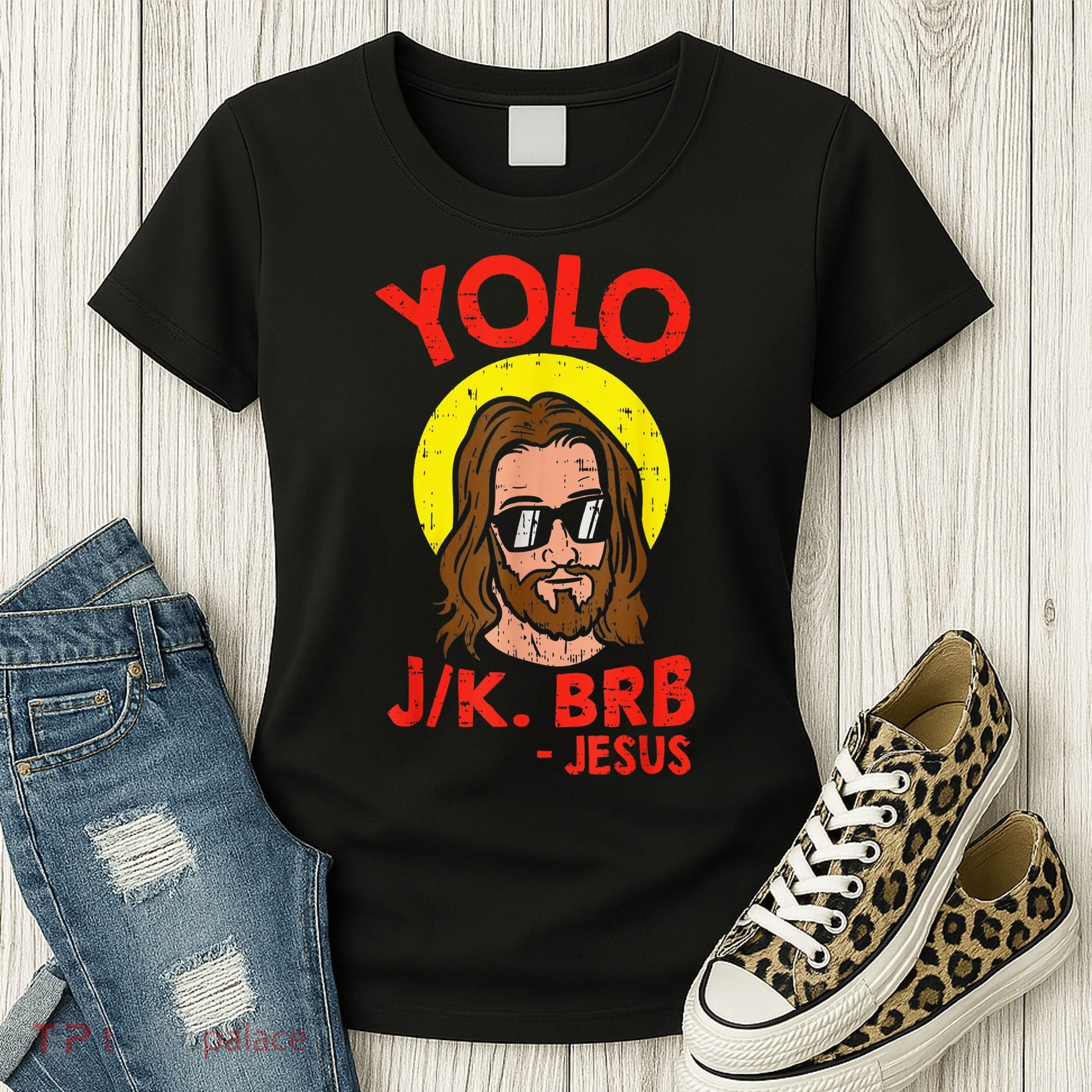 YOLO JK BRB Jesus Easter Day Ressurection Christians Women's T-Shirt