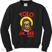 YOLO JK BRB Jesus Easter Day Ressurection Christians Kids Sweatshirt thumb 0