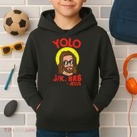 YOLO JK BRB Jesus Easter Day Ressurection Christians Kids Hoodie thumb 2