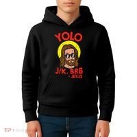 YOLO JK BRB Jesus Easter Day Ressurection Christians Kids Hoodie thumb 4
