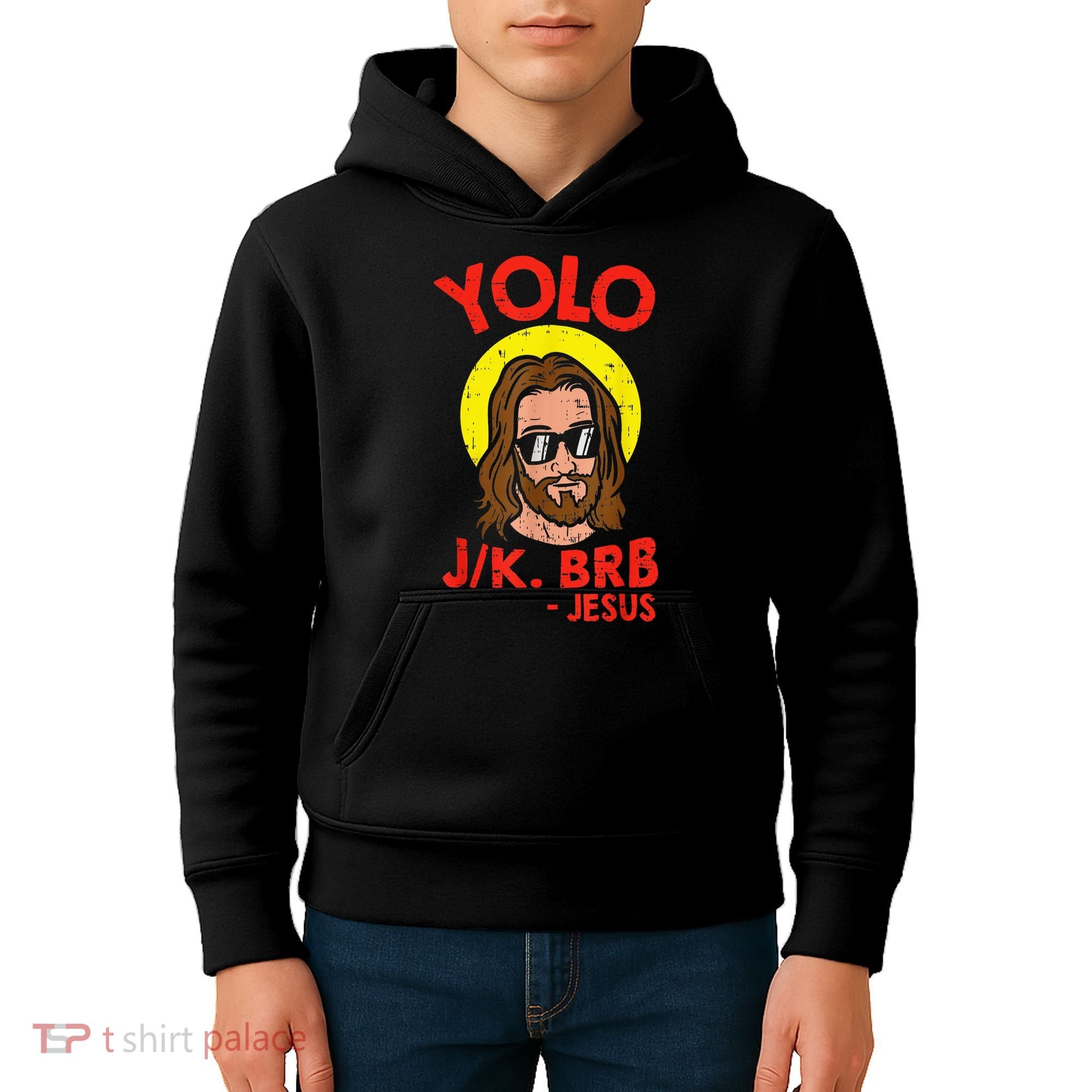 YOLO JK BRB Jesus Easter Day Ressurection Christians Kids Hoodie