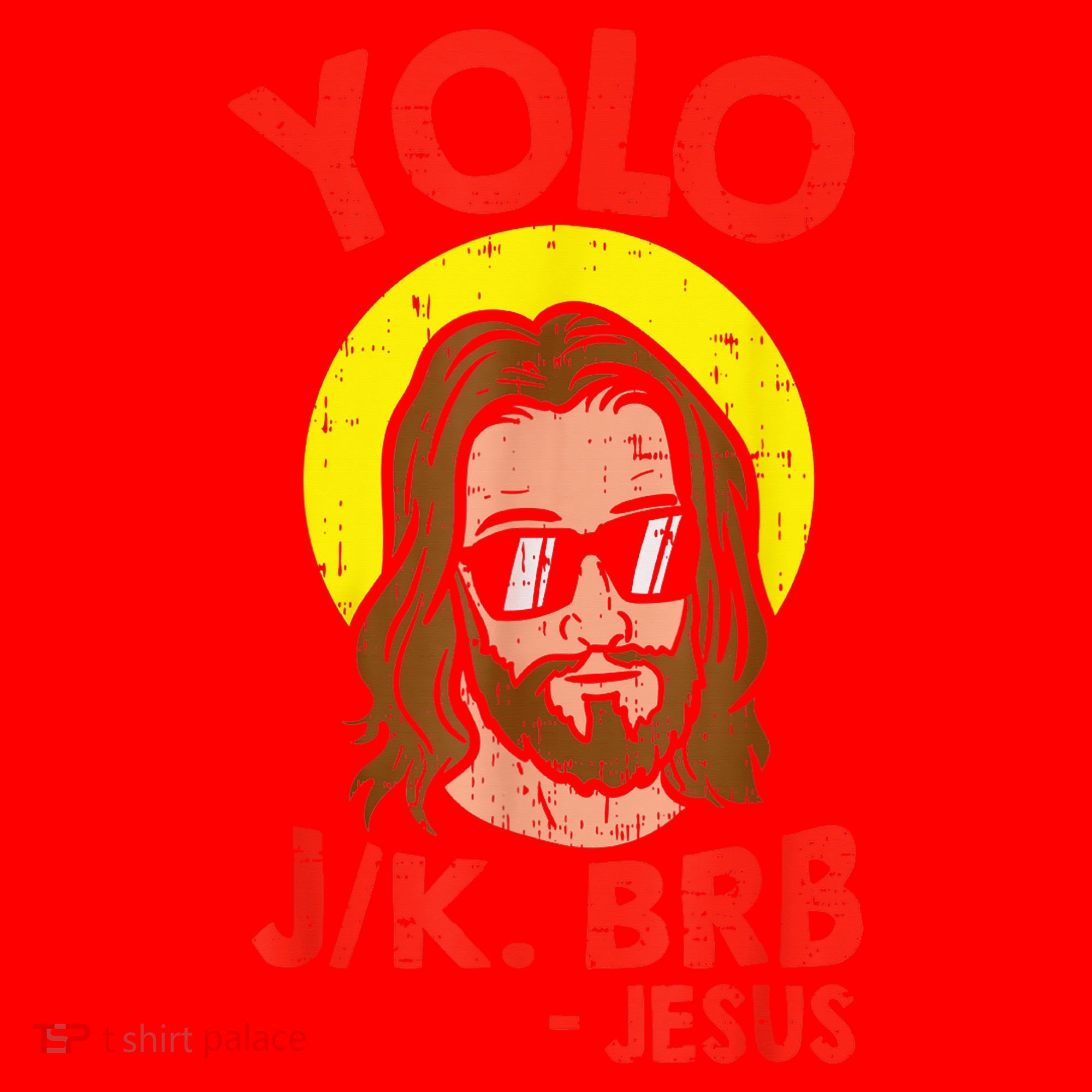 YOLO JK BRB Jesus Easter Day Ressurection Christians Santa Hat