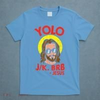YOLO JK BRB Jesus Easter Day Ressurection Christians T-Shirt thumb 4