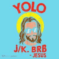 YOLO JK BRB Jesus Easter Day Ressurection Christians Button thumb 1