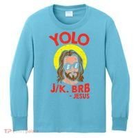 YOLO JK BRB Jesus Easter Day Ressurection Christians Kids Long Sleeve Shirt thumb 0