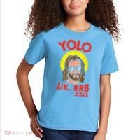 YOLO JK BRB Jesus Easter Day Ressurection Christians Kids T-Shirt thumb 2