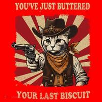 YouVe Just Buttered Your Last Biscuit Western Cat Cowboy Santa Hat thumb 1