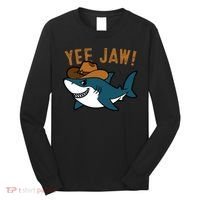 Yee Jaw Cowboy Old Western Shark Long Sleeve Shirt thumb 0