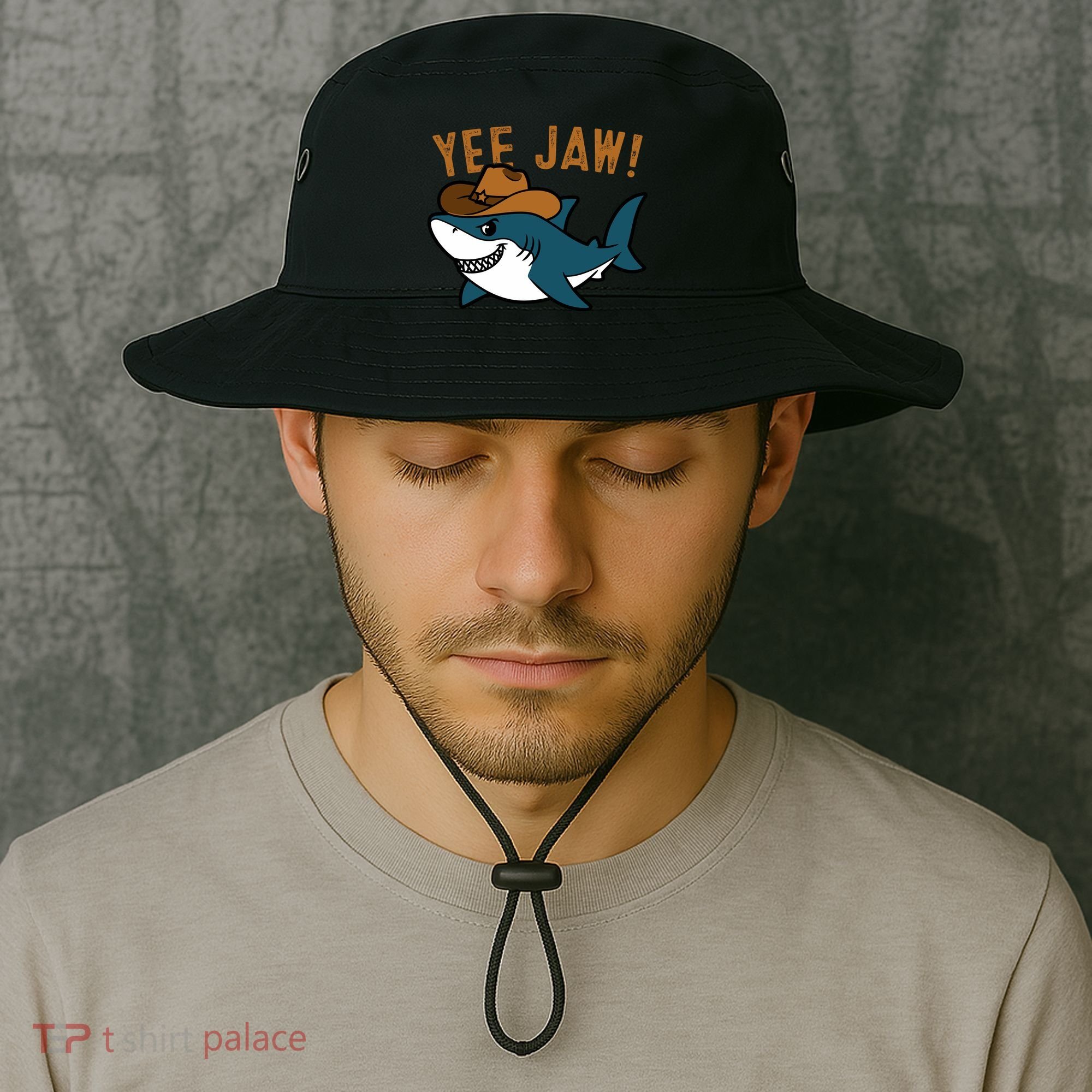 Yee Jaw Cowboy Old Western Shark Bucket Hat
