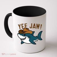 Yee Jaw Cowboy Old Western Shark Coffee Mug thumb 0