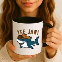 Yee Jaw Cowboy Old Western Shark Coffee Mug thumb 3