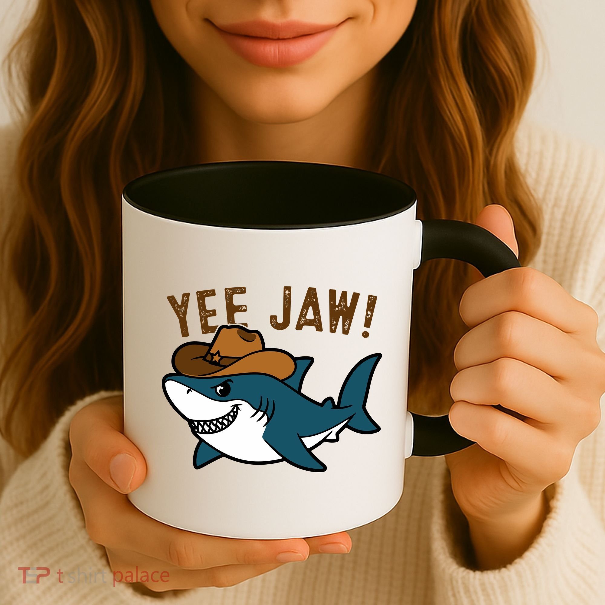 Yee Jaw Cowboy Old Western Shark Coffee Mug
