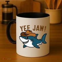 Yee Jaw Cowboy Old Western Shark Coffee Mug thumb 4
