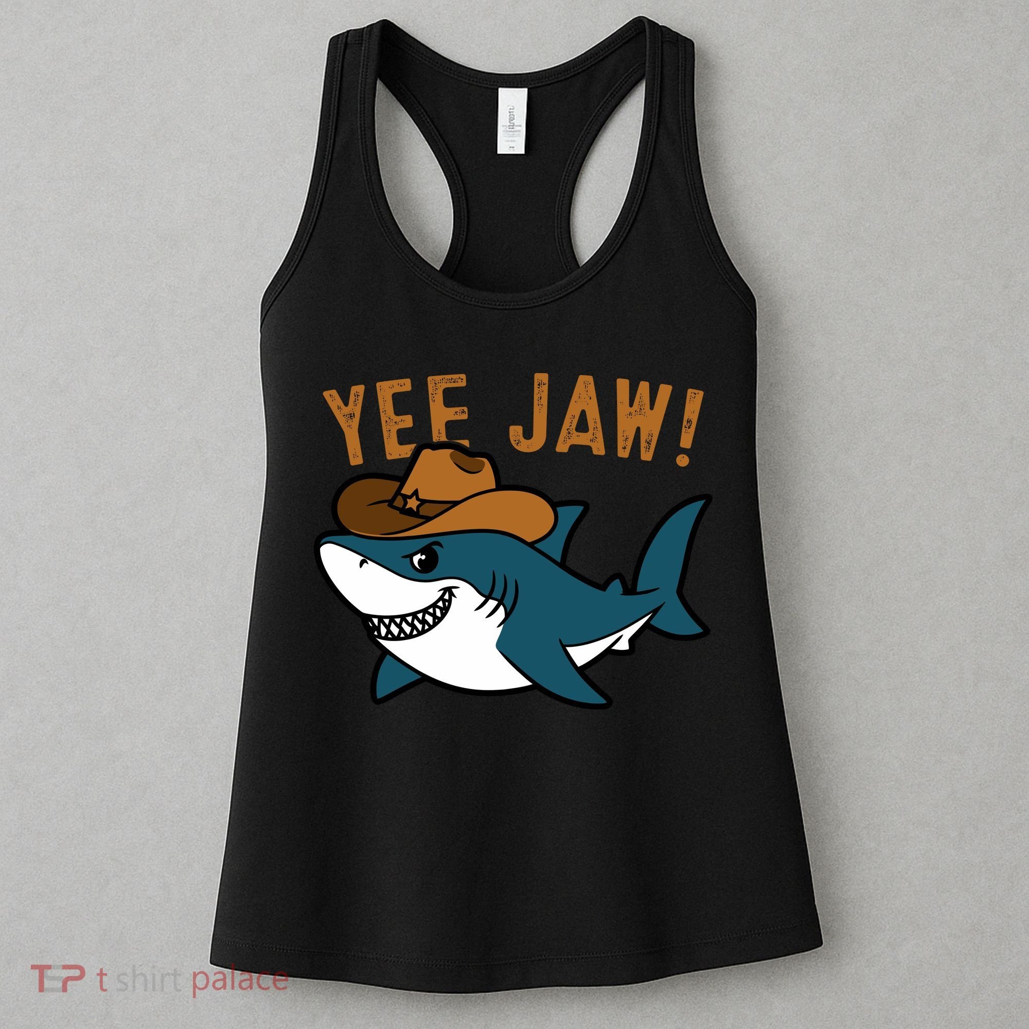 Yee Jaw Cowboy Old Western Shark Women's Tank Top