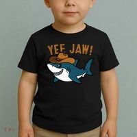 Yee Jaw Cowboy Old Western Shark Toddler T-Shirt thumb 2