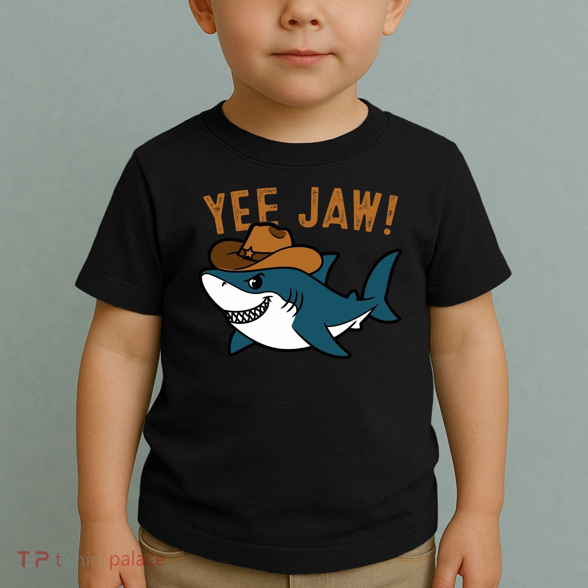 Yee Jaw Cowboy Old Western Shark Toddler T-Shirt