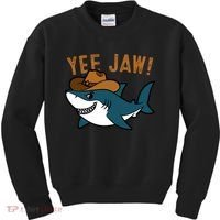 Yee Jaw Cowboy Old Western Shark Kids Sweatshirt thumb 0