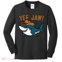 Yee Jaw Cowboy Old Western Shark Kids Long Sleeve Shirt thumb 0