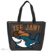 Yee Jaw Cowboy Old Western Shark Tote Bag thumb 0