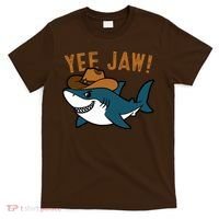 Yee Jaw Cowboy Old Western Shark T-Shirt thumb 0