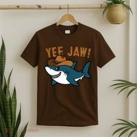 Yee Jaw Cowboy Old Western Shark T-Shirt thumb 2