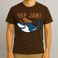 Yee Jaw Cowboy Old Western Shark T-Shirt thumb 3