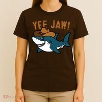 Yee Jaw Cowboy Old Western Shark T-Shirt thumb 4