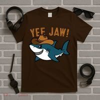 Yee Jaw Cowboy Old Western Shark T-Shirt thumb 5
