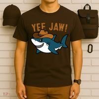 Yee Jaw Cowboy Old Western Shark T-Shirt thumb 6